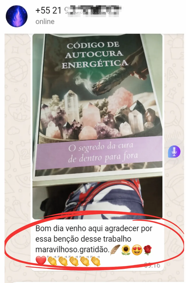 Depoimento real de aluna 3 sobre o Código de Autocura Energética