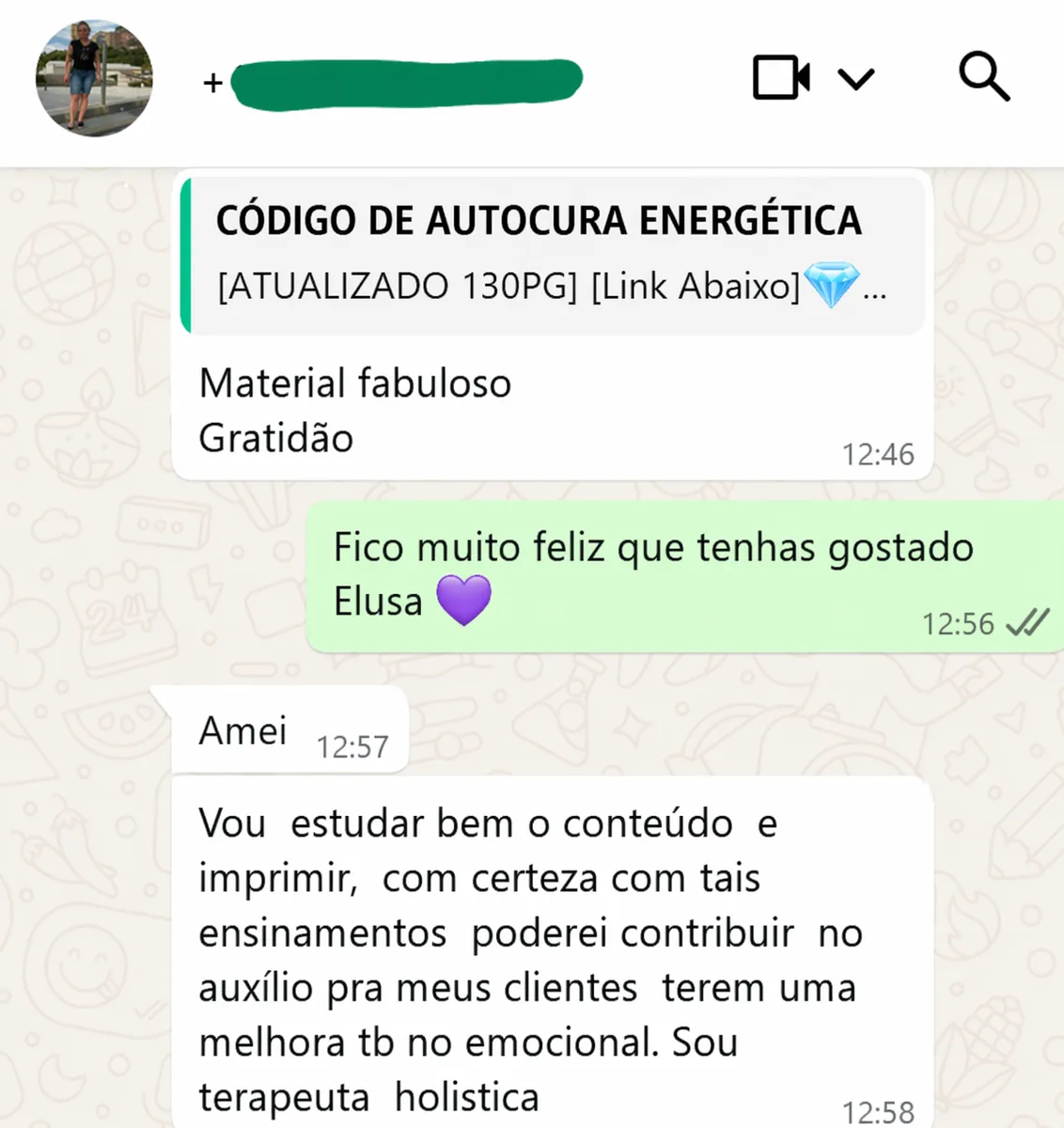 Depoimento real de aluna 4 sobre o Código de Autocura Energética